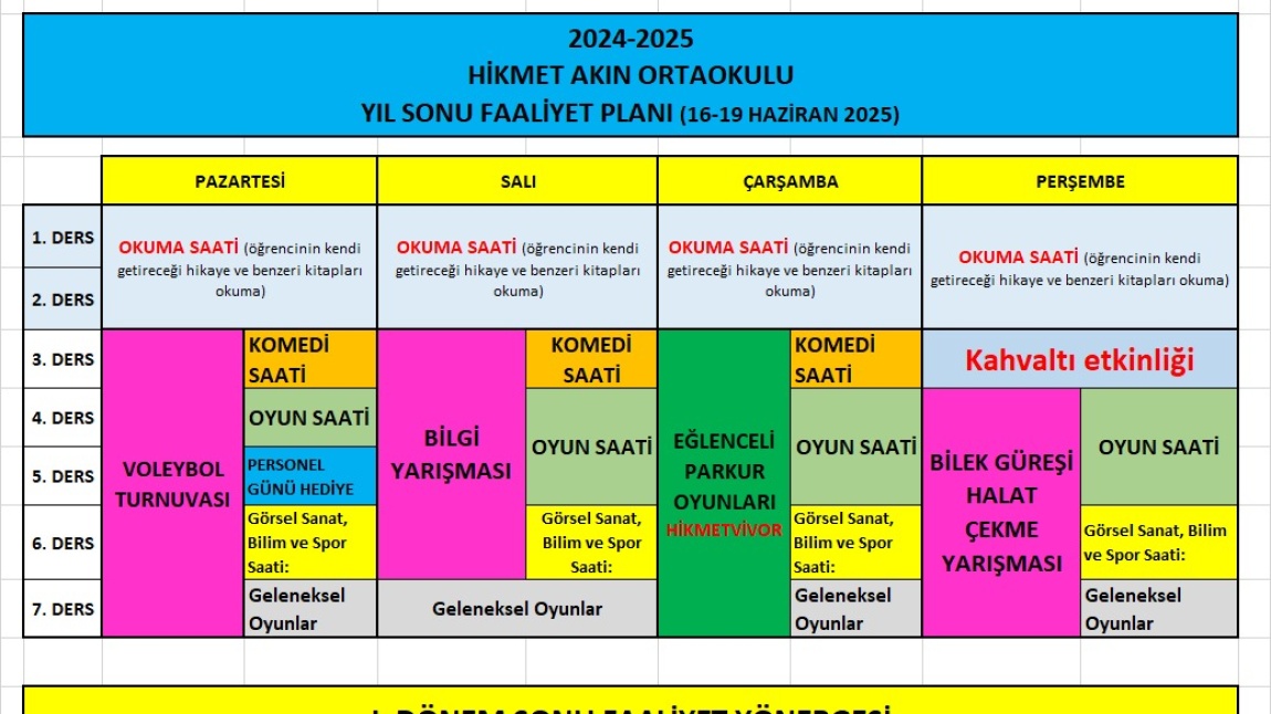 ETKİNLİK HAFTASI